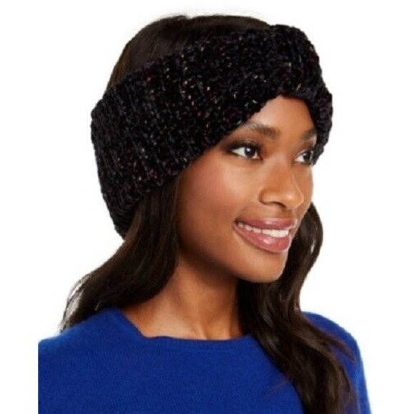INC‎ - Women's Space-Dyed Chenille Bow Head-wrap, Black, One Size, NWT - Picture 1 of 1